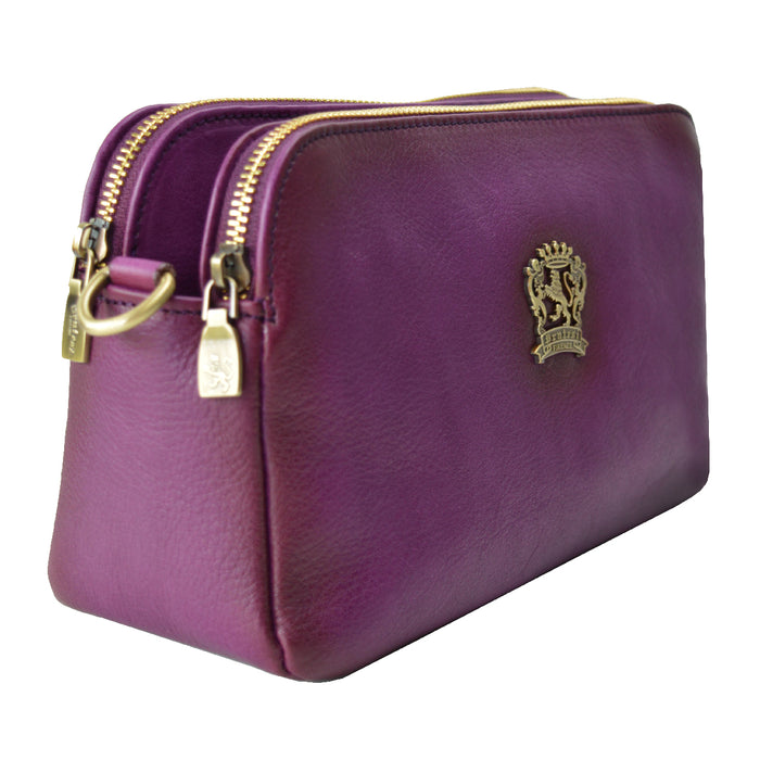 Pratesi Carmignano bag 2 zip 3 comp B195 - Vegetable Tanned Italian Leather Black