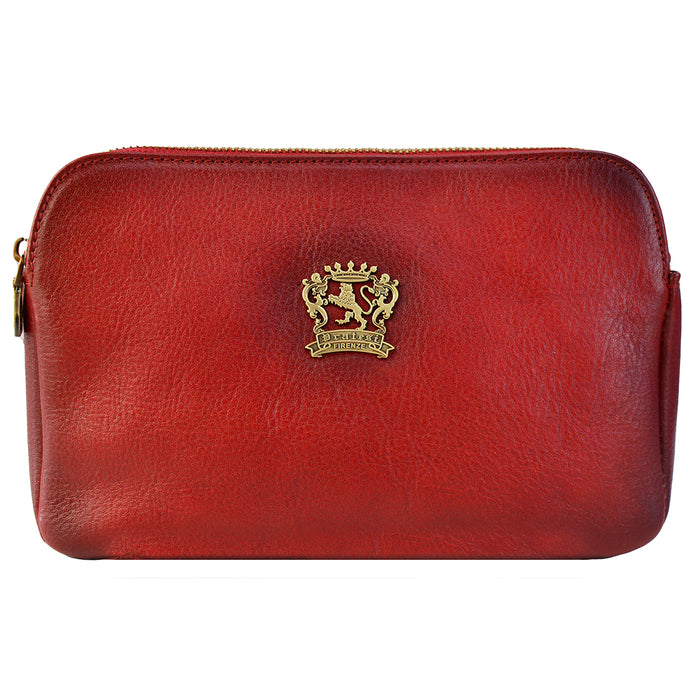 Pratesi Carmignano bag 2 zip 3 comp B195 - Vegetable Tanned Italian Leather Cherry