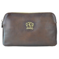 Pratesi Carmignano bag 2 zip 3 comp B195 - Vegetable Tanned Italian Leather Coffee