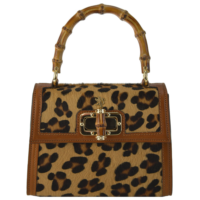 Pratesi Castalia C298/20L Lady Bag in genuine leather - Leopardo Cognac