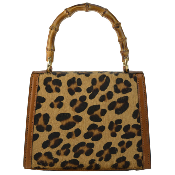 Pratesi Castalia C298/20L Lady Bag in genuine leather - Leopardo Cognac