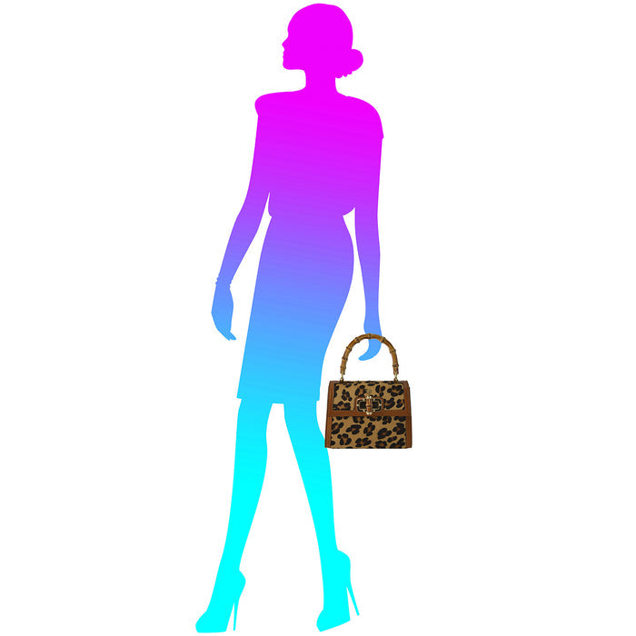 Pratesi Castalia C298/20L Lady Bag in genuine leather - Leopardo Cognac