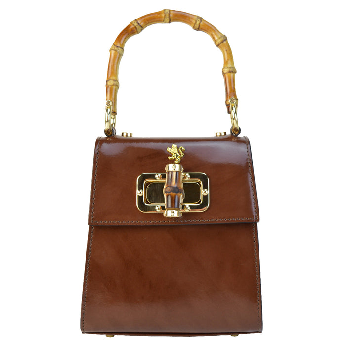 Pratesi Castalia Lady Bag in genuine Italian leather - Brunelleschi Leather Coffee