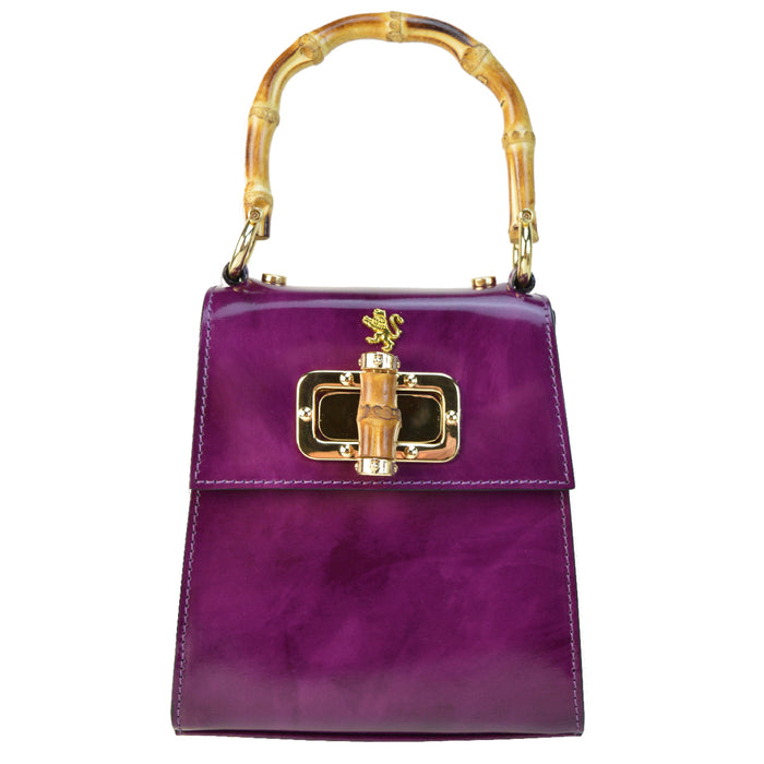 Pratesi Castalia Lady Bag in genuine Italian leather - Brunelleschi Leather Violet