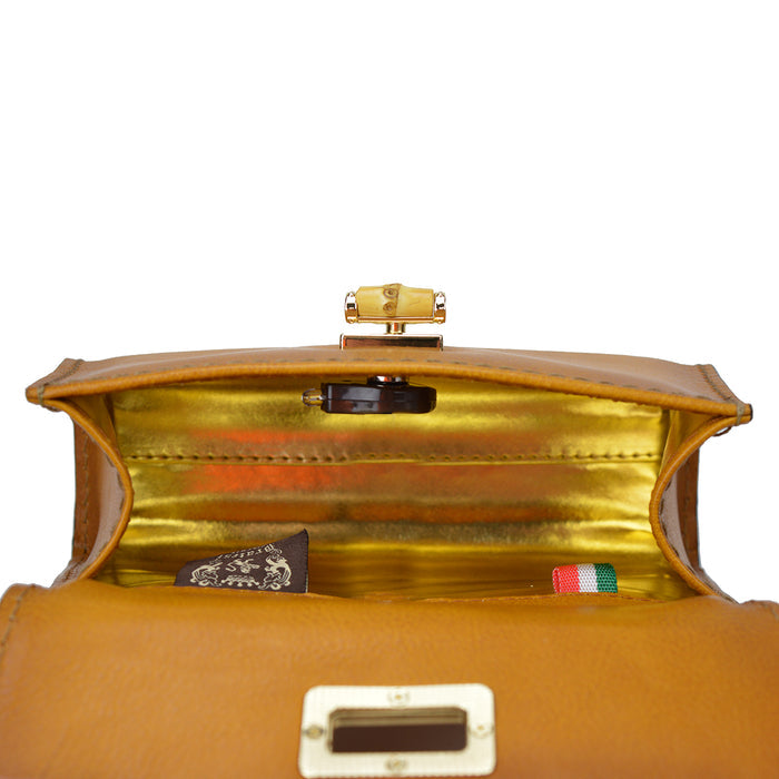 Pratesi Castalia Lady Bag in genuine Italian leather - Castalia Cognac