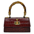 Pratesi Castalia Lady Bag in genuine Italian leather - Croco Embossed Leather Chianti