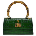 Pratesi Castalia Lady Bag in genuine Italian leather - Croco Embossed Leather Emerald
