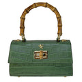 Pratesi Castalia Lady Bag in genuine Italian leather - Croco Embossed Leather Green