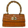 Pratesi Castalia Lady Bag in genuine Italian leather - Croco Embossed Leather Orange