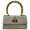 Pratesi Castalia Lady Bag in genuine Italian leather - Croco Embossed Leather White