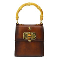 Pratesi Castalia Lady Bag in genuine Italian leather - Vegetable Tanned Italian Leather Brown