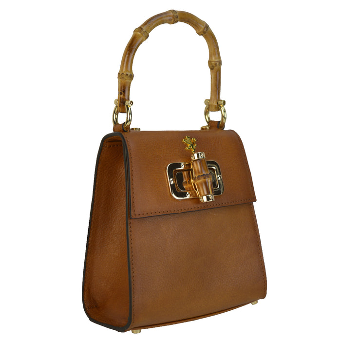 Pratesi Castalia Lady Bag in genuine Italian leather - Vegetable Tanned Italian Leather Cognac