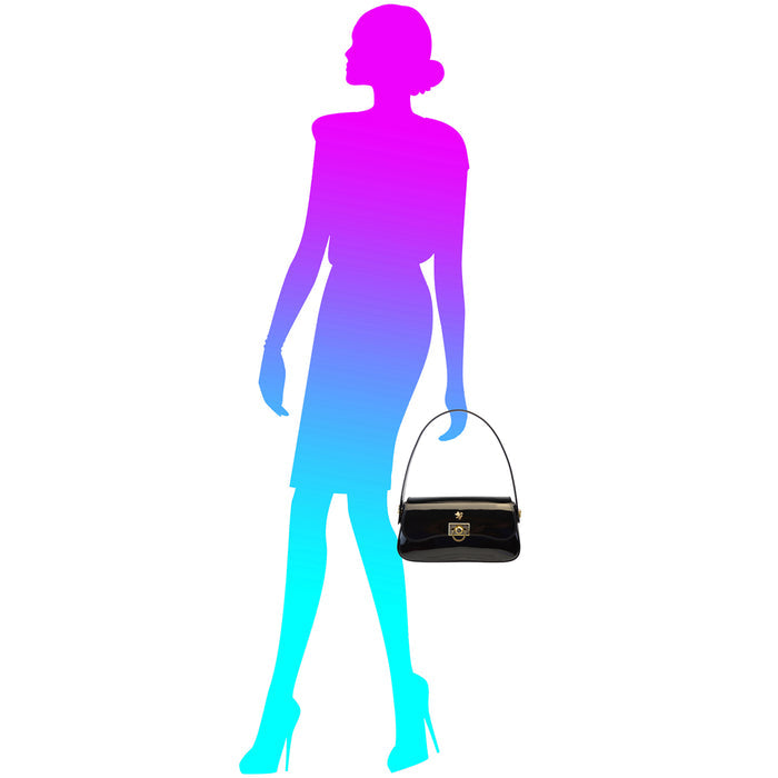 Pratesi Castellina Italian Handbag in Patent Leather - Black