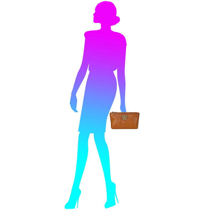 Pratesi Ciliana Clutch in Vegetable Dyed Leather - Brown