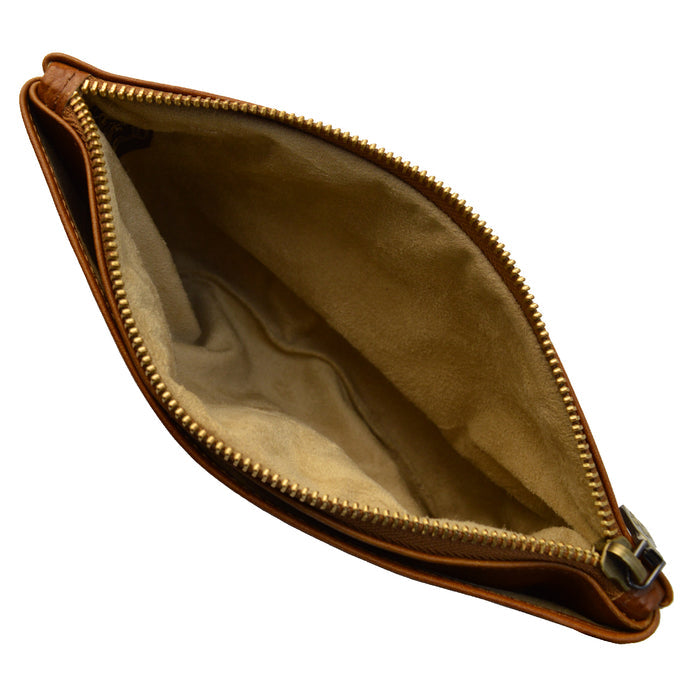 Pratesi Ciliana Clutch in Vegetable Dyed Leather - Brown