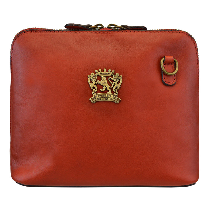 Pratesi Cross-Body Bag Gran Volterra B467/G in genuine leather - genuine Italian Cherry - LQE