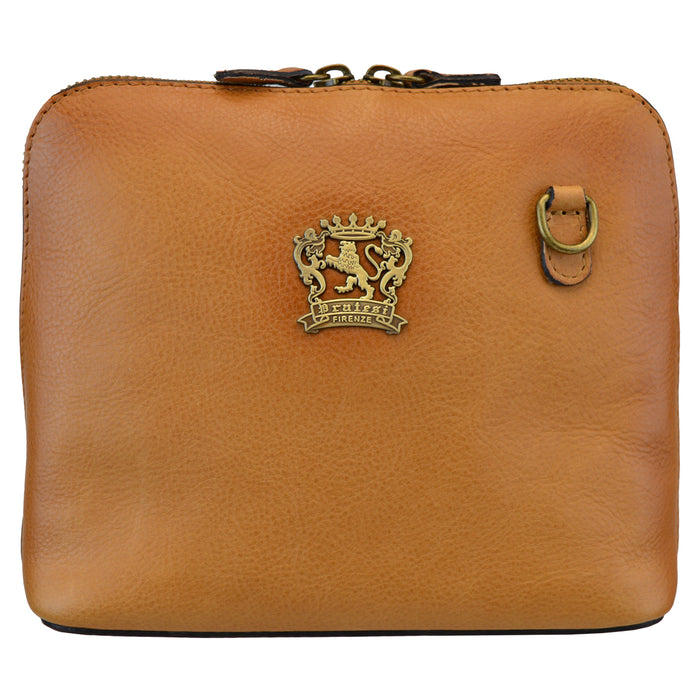 Pratesi Cross-Body Bag Gran Volterra B467/G in genuine leather - genuine Italian Cognac - LQE