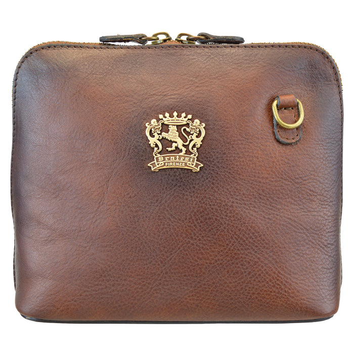 Pratesi Cross-Body Bag Gran Volterra B467/G in genuine leather - genuine Italian Coffee - LQE