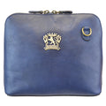 Pratesi Cross-Body Bag Gran Volterra B467/G in genuine leather - genuine Italian Blue - LQE