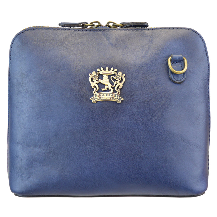 Pratesi Cross-Body Bag Gran Volterra B467/G in genuine leather - genuine Italian Blue - LQE