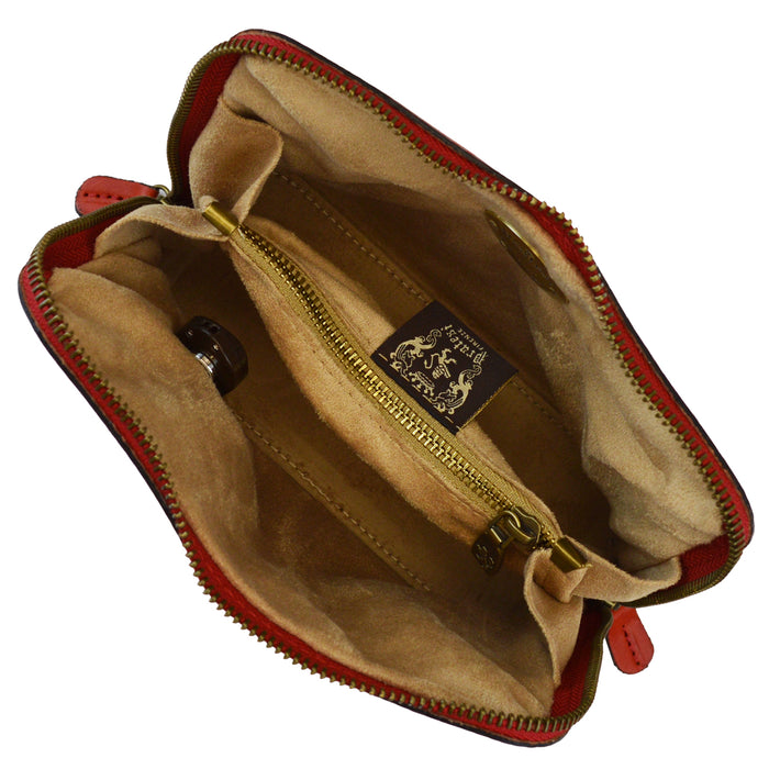 Pratesi Cross-Body Bag Gran Volterra B467/G in genuine leather - genuine Italian Dark Green - LQE