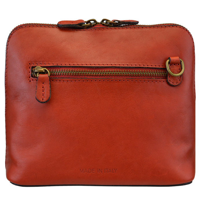 Pratesi Cross-Body Bag Gran Volterra B467/G in genuine leather - genuine Italian Chianti - LQE