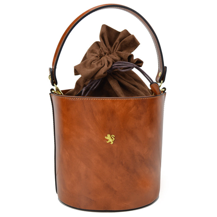 Pratesi Cross-Body Bag Secchiello R335 in genuine leather - Brunelleschi Brown
