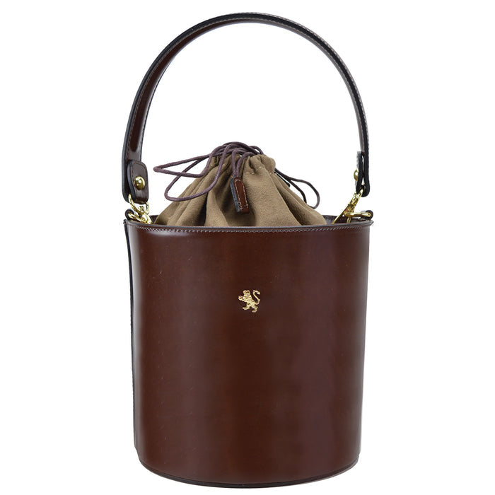 Pratesi Cross-Body Bag Secchiello R335 in genuine leather - Brunelleschi Coffee