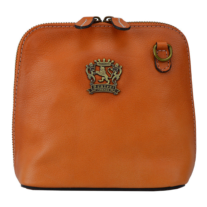 Pratesi Cross-Body Bag Volterra in vegetable tanned Italian leather - Orange