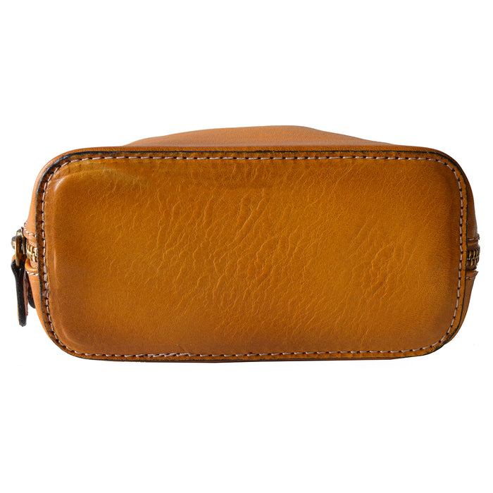 Pratesi Cross-Body Bag Volterra in vegetable tanned Italian leather - Orange