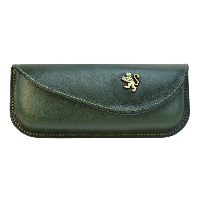 Pratesi Eyeglass Case in Genuine Italian Vegetable-Dyed Leather - Dark Green