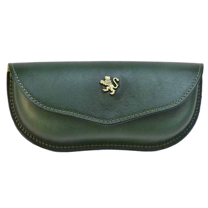 Pratesi Eyeglass Case in Italian Vegetable-Dyed Leather - Dark Green