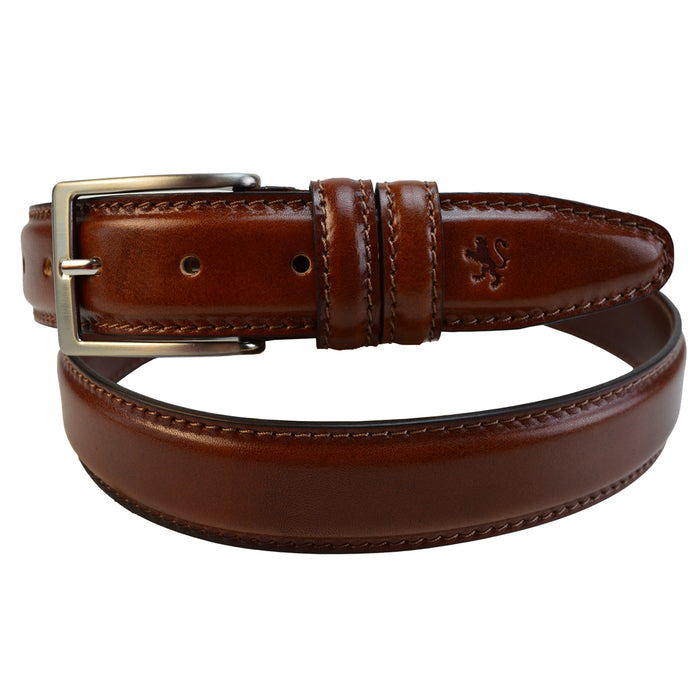 Pratesi Ezio Belt in Vegetable-Dyed Italian Leather - Brown