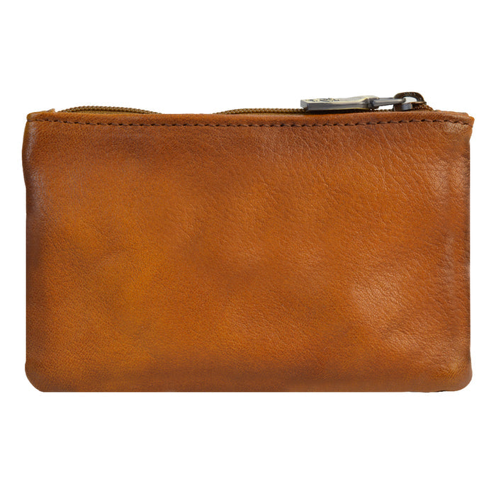 Pratesi Farnia Leather Key Pouch in Italian Vegetable Tanned Leather -  Black