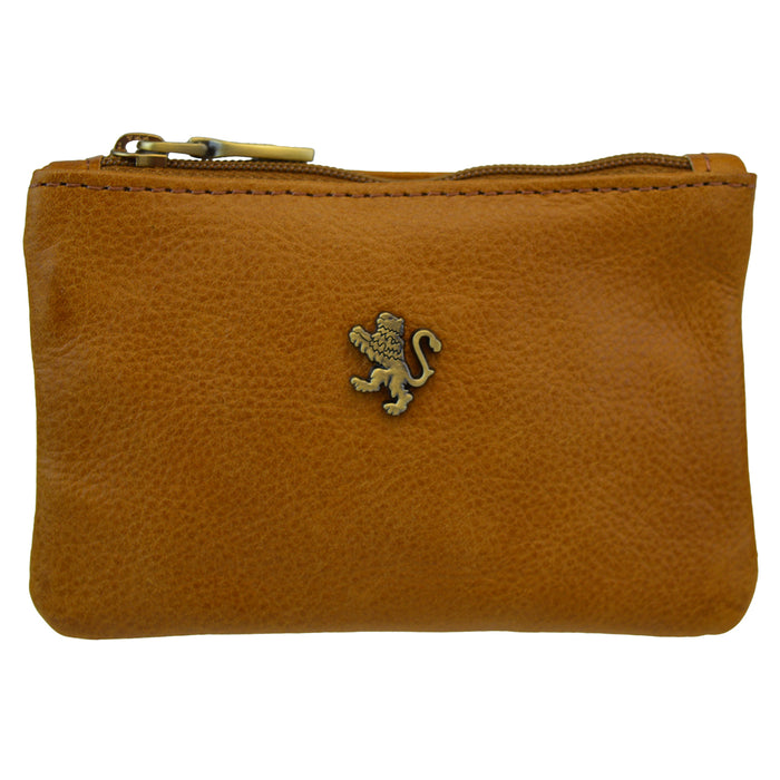 Pratesi Farnia Leather Key Pouch in Italian Vegetable Tanned Leather -  Cognac
