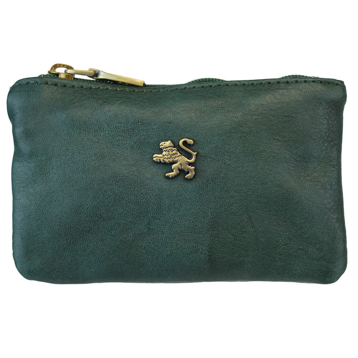 Pratesi Farnia Leather Key Pouch in Italian Vegetable Tanned Leather -  Dark Green