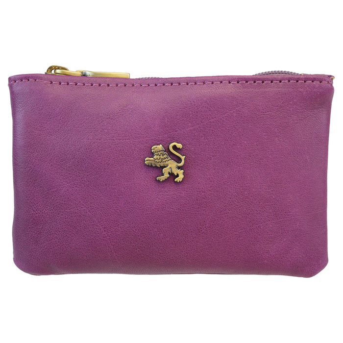 Pratesi Farnia Leather Key Pouch in Italian Vegetable Tanned Leather -  Violet