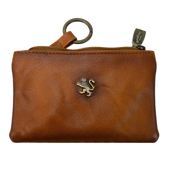 Pratesi Farnia Leather Key Pouch in Italian Vegetable Tanned Leather