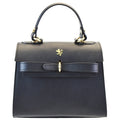 Pratesi Fondoli Handbag in vegetable dyed Italian Leather - Black