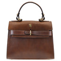 Pratesi Fondoli Handbag in vegetable dyed Italian Leather - Coffee