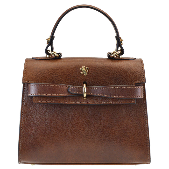 Pratesi Fondoli Handbag in vegetable dyed Italian Leather - Coffee
