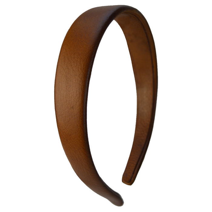 Pratesi Futa hair hoop B516 in Genuine Leather - Brown