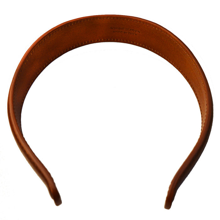 Pratesi Futa hair hoop B516 in Genuine Leather - Brown