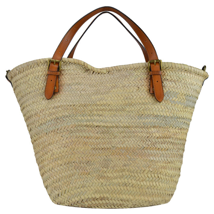 Pratesi Giaggiolo vegetable woven baket S129 - Straw Cognac