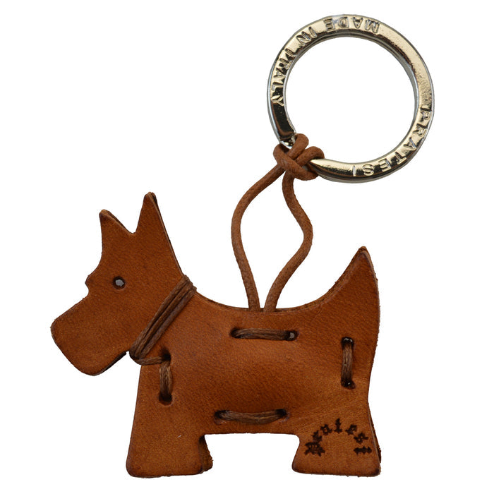 Pratesi Key Holder Charms P111 - Cognac Scottish Dog