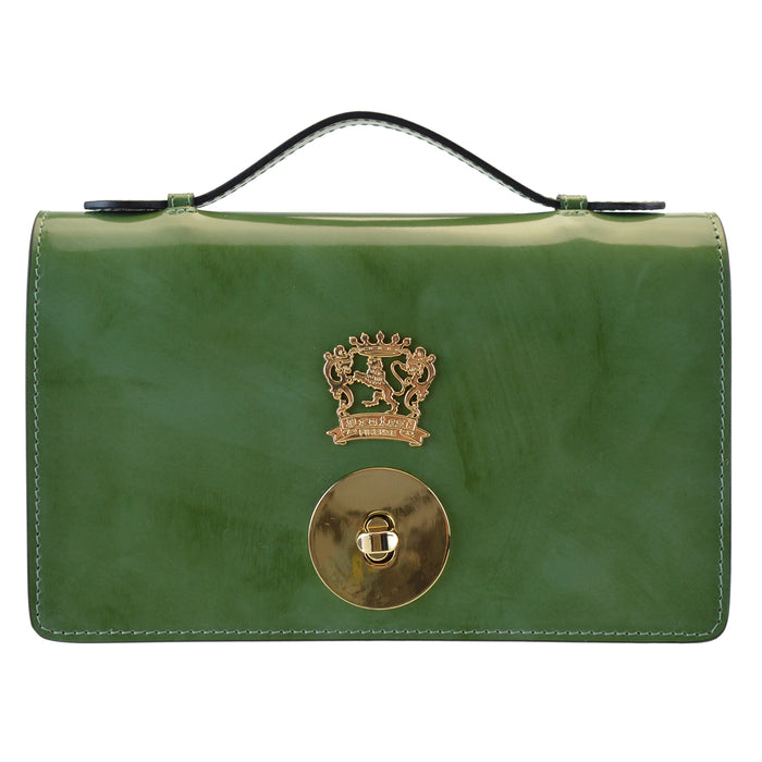 Pratesi Le Falle R194 Lady bag with chain shoulder - Radica Dark Green - LQE2