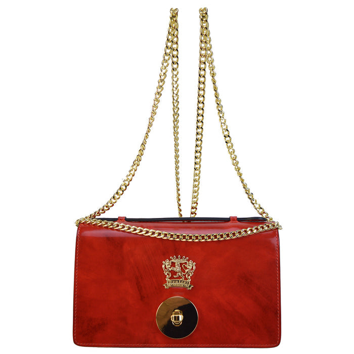 Pratesi Le Falle R194 Lady bag with chain shoulder - Radica Dark Green - LQE2