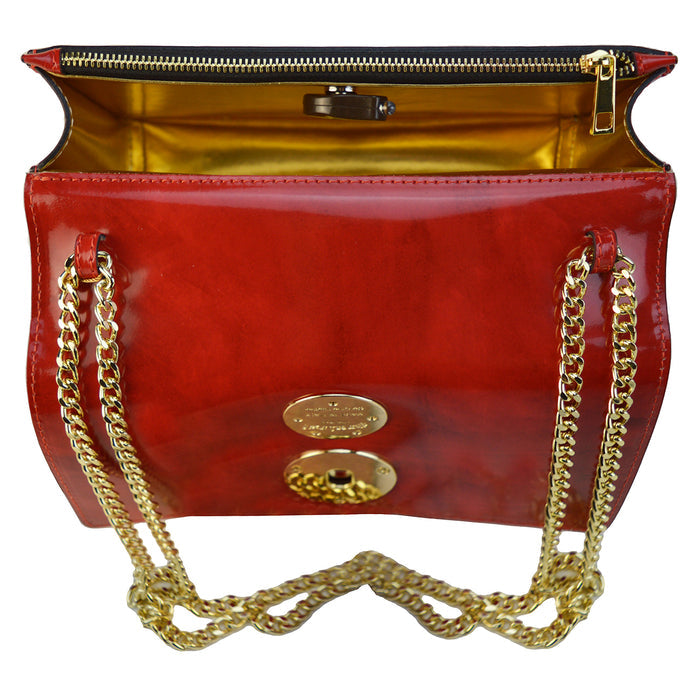 Pratesi Le Falle R194 Lady bag with chain shoulder - Radica Dark Green - LQE2