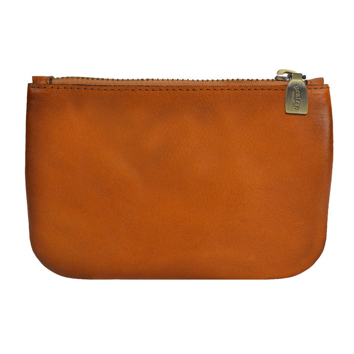 Pratesi Marnia Cosmetic Bag – Genuine Italian Vegetable Tanned Leather - Brown