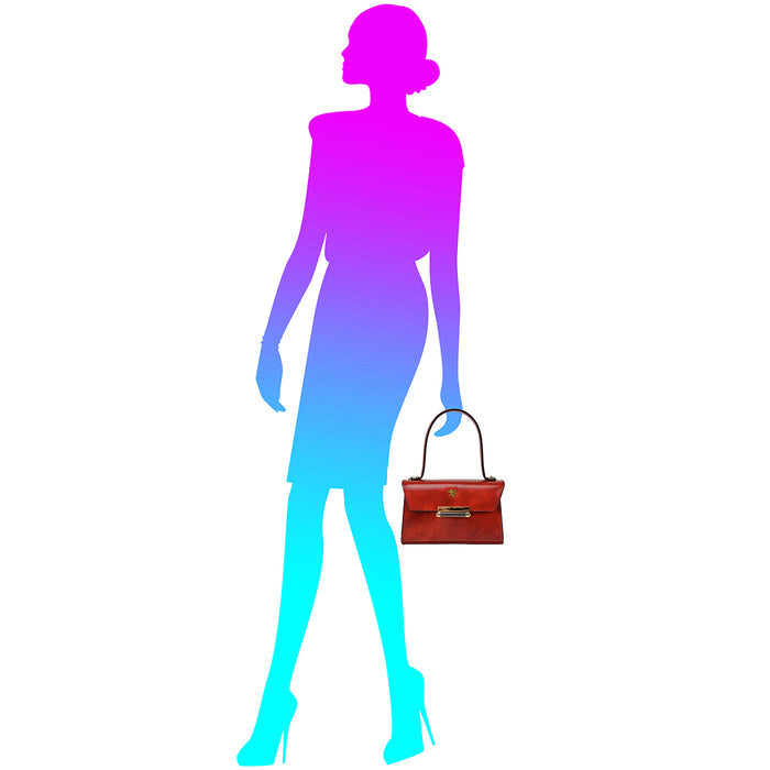 Pratesi Miss Impruneta R146 Lady Bag in genuine leather - Brunelleschi Brown